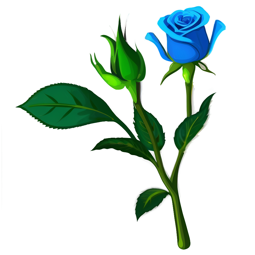 Elegant Blue Rose Png Qua54