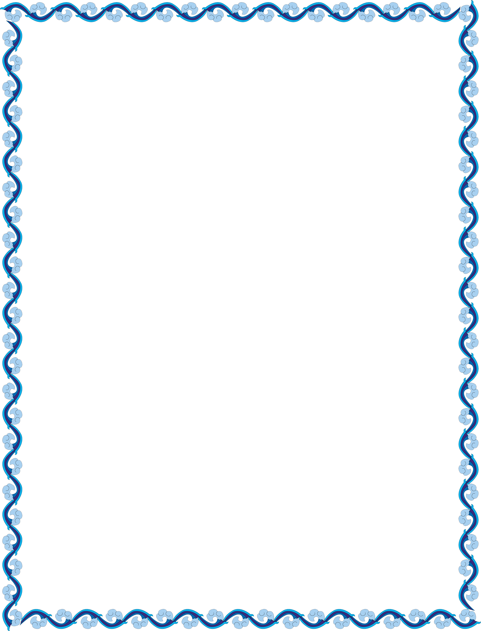 Elegant Blue Scalloped Border