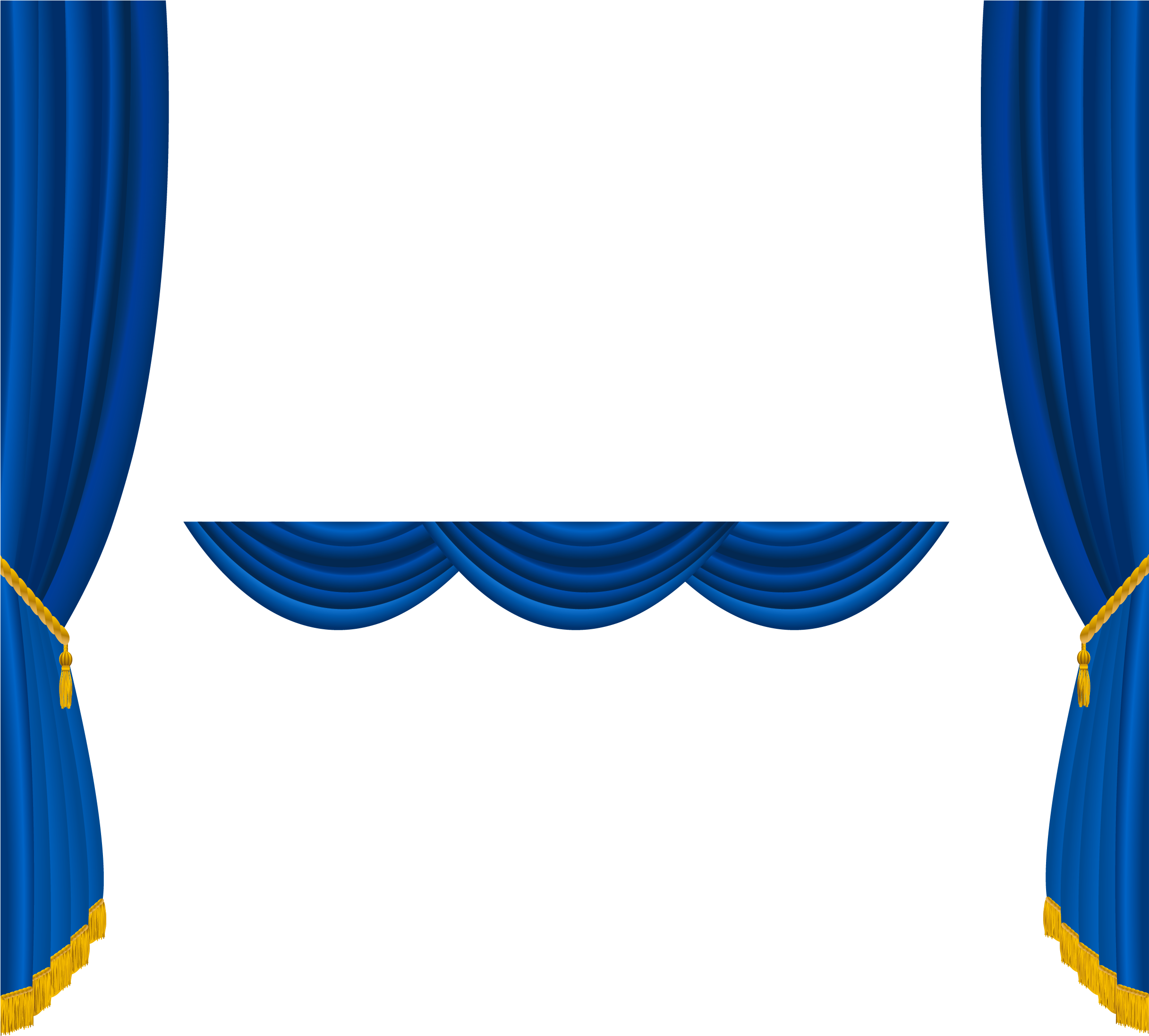 Elegant Blue Theater Curtains