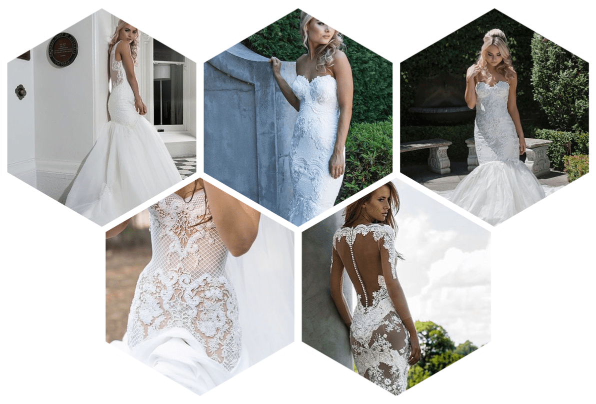 Elegant Bridal Gowns Collage