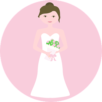 Elegant Bride Cartoon Vector PNG image with a transparent background, free high-resolution download