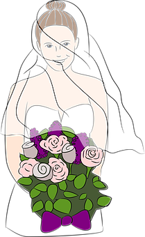 Elegant Bride Illustration PNG image with a transparent background, free high-resolution download