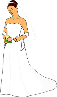 Elegant Bride Illustration PNG image with a transparent background, free high-resolution download