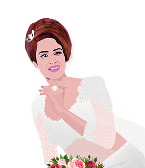 Elegant Bride Illustration PNG image with a transparent background, free high-resolution download