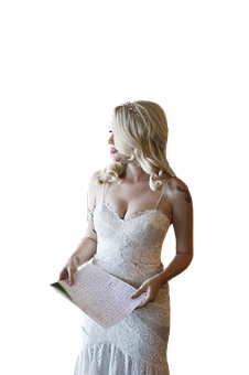 Elegant Bride Reading Vows