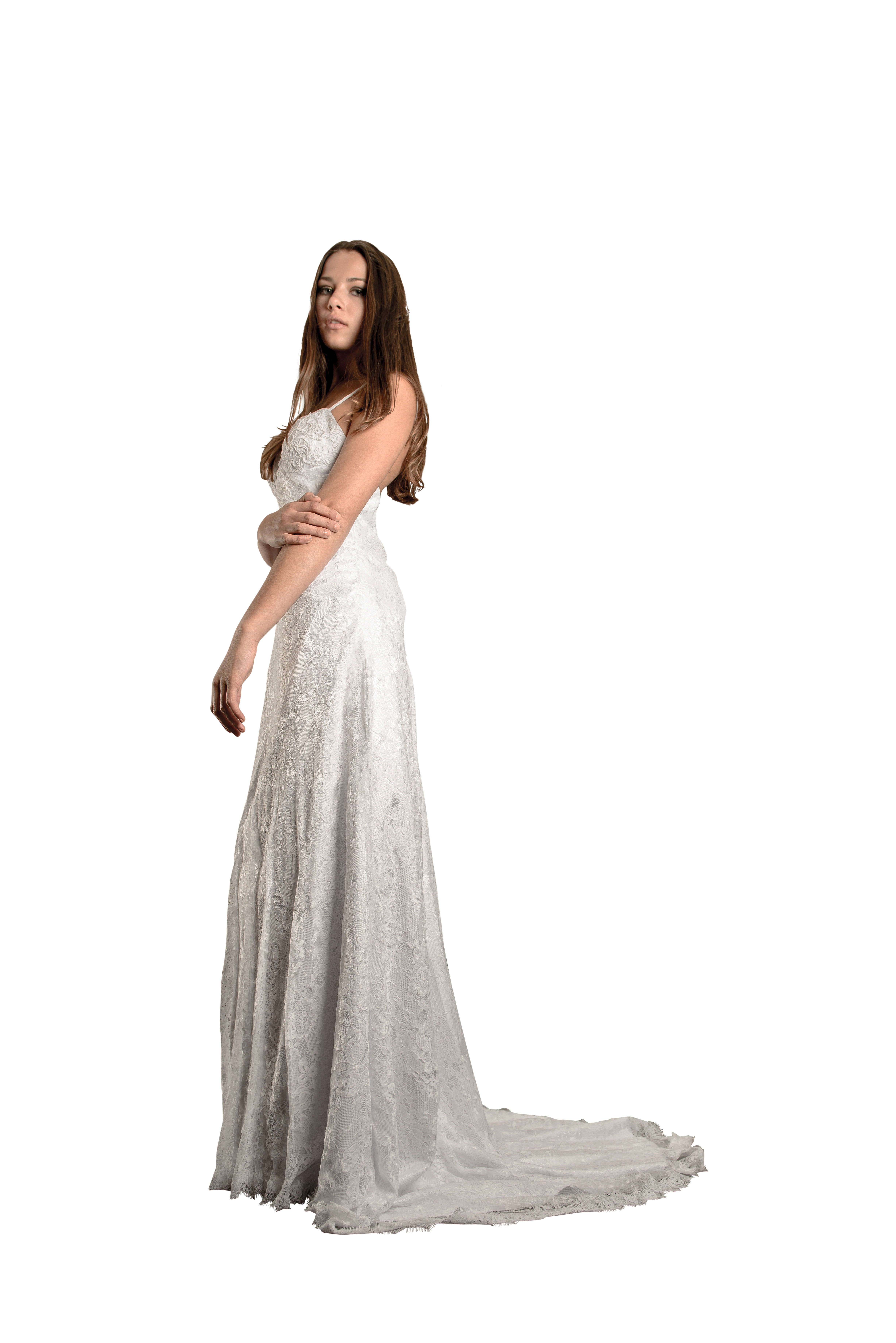 Elegant Bridein White Gown