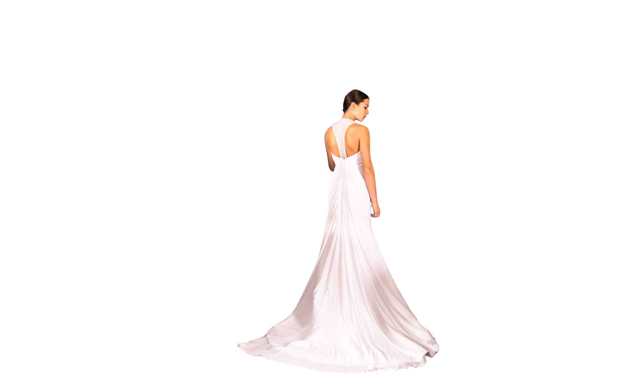 Elegant Bridein White Gown PNG image with a transparent background, free high-resolution download