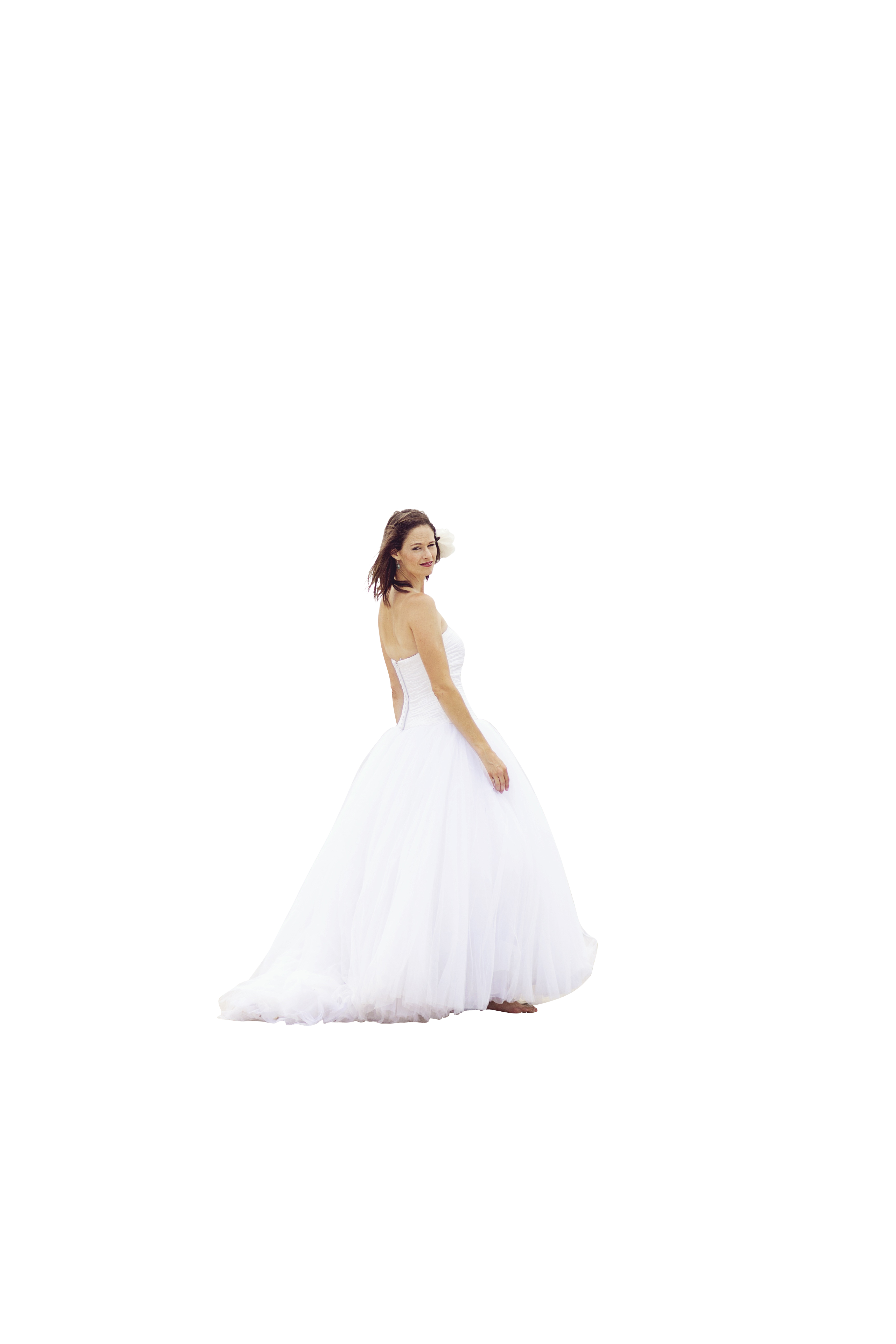 Elegant Bridein White Gown PNG image with a transparent background, free high-resolution download