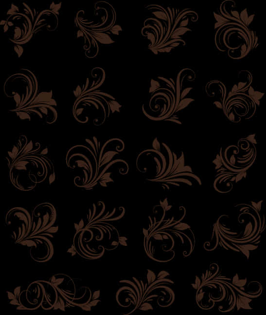 Elegant Brown Floral Pattern