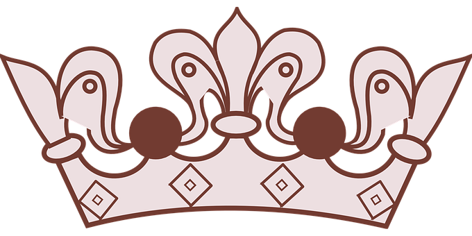 Elegant Brownand Beige Crown Graphic PNG with transparent background
