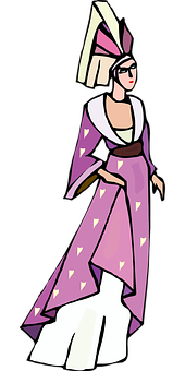 Elegant Cartoon Princess PNG with transparent background