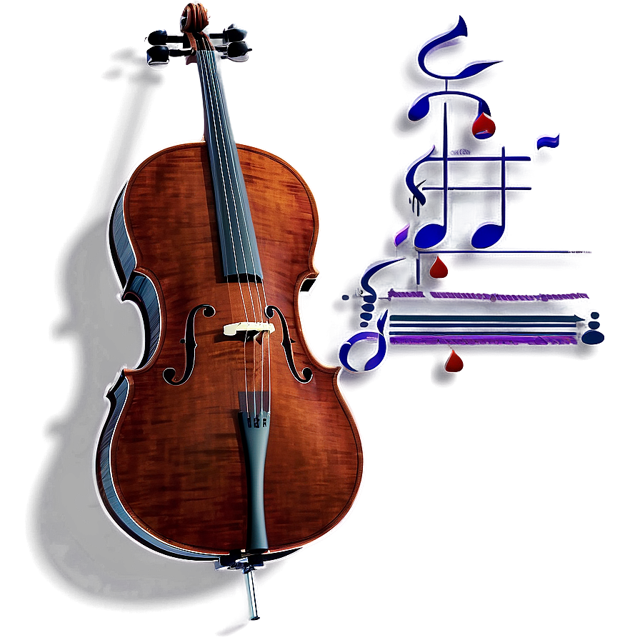 Elegant Cello Design Png 75