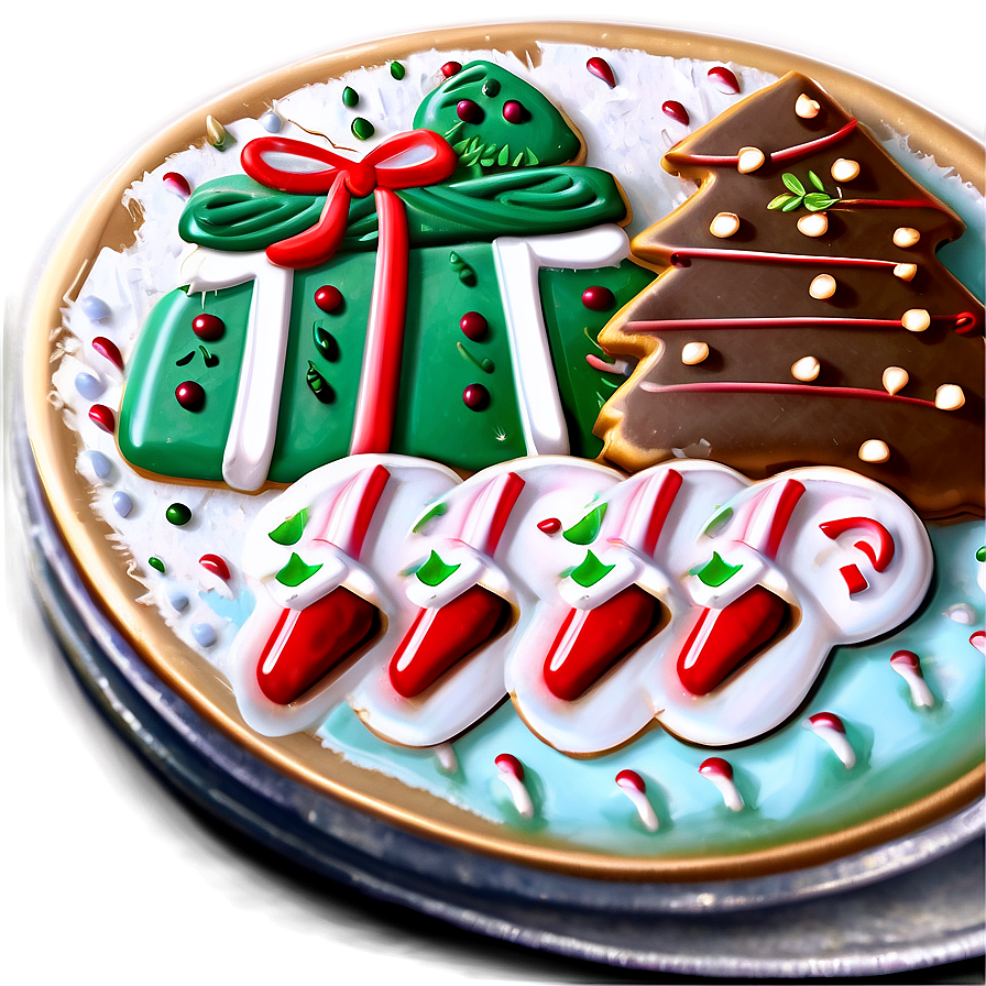 Elegant Christmas Cookie Presentation Png Bvy95