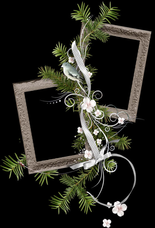 Elegant Christmas Frame Decoration PNG image with a transparent background, free high-resolution download