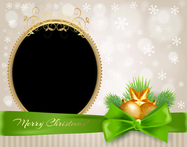 Elegant Christmas Framewith Golden Details