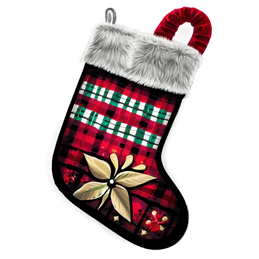 Elegant Christmas Stocking Png 06132024