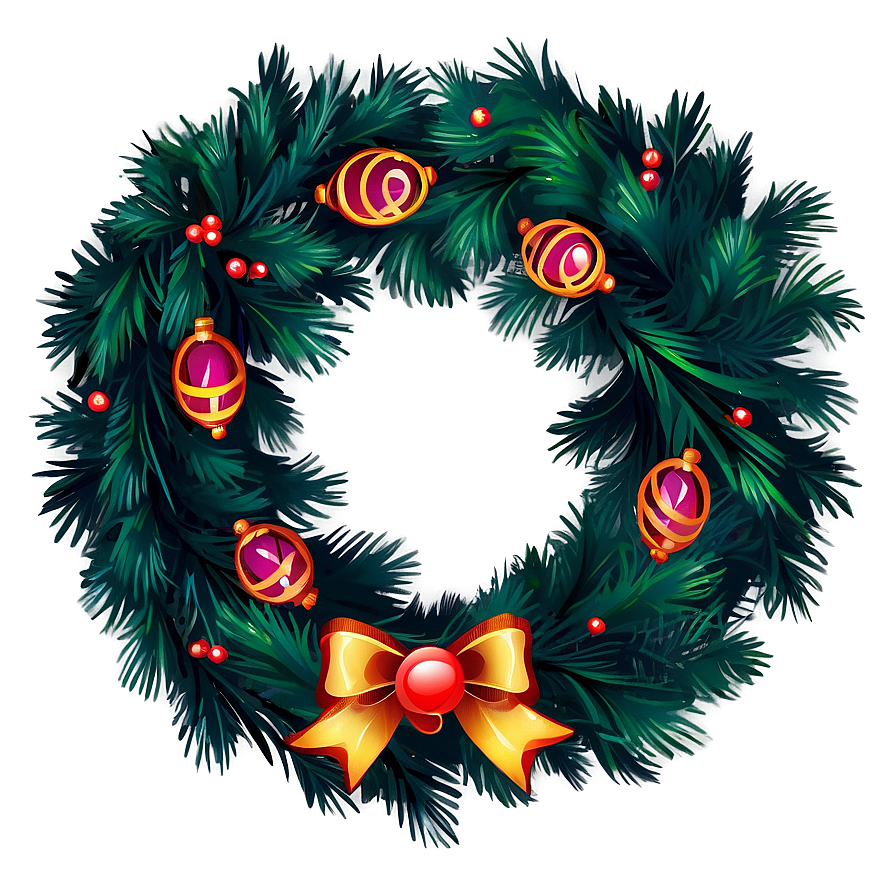 Elegant Christmas Wreath Png Gdk44