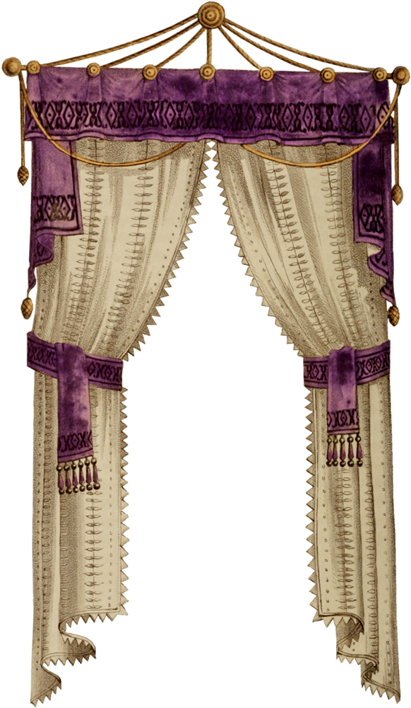 Elegant Classic Curtains Design PNG with transparent background