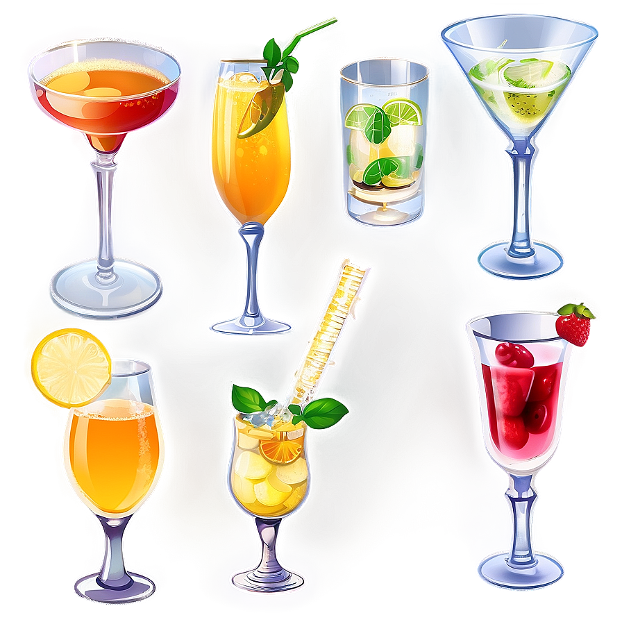 Elegant Cocktail Glasses Png 05242024