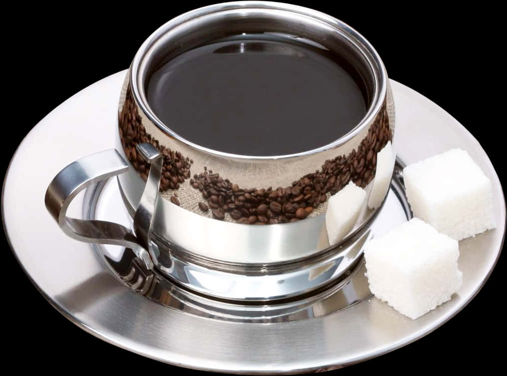 Elegant Coffee Cupand Saucerwith Sugar Cubes