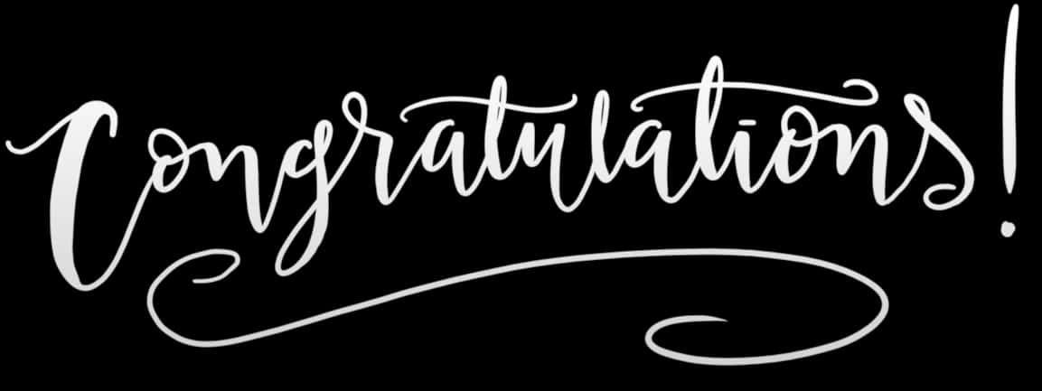 Elegant Congratulations Calligraphy PNG with transparent background