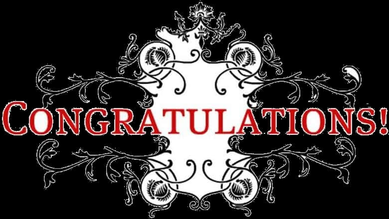 Elegant Congratulations Graphic PNG with transparent background