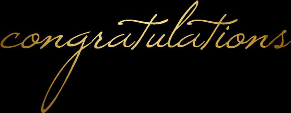 Golden Cursive Congratulation Clipart PNG with transparent background