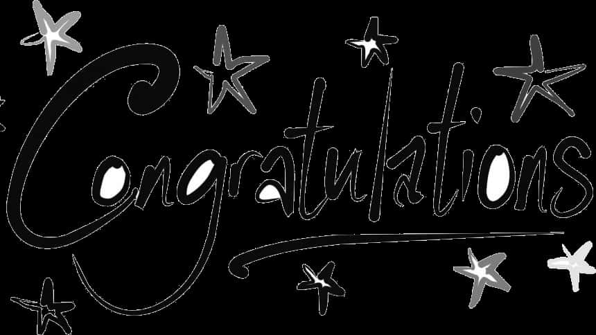 Elegant Congratulations Script PNG with transparent background