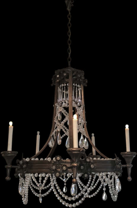 Elegant Crystal Chandelier PNG with transparent background