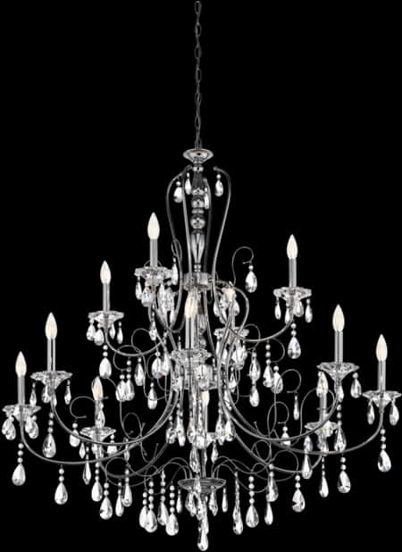 Elegant Crystal Chandelier PNG with transparent background