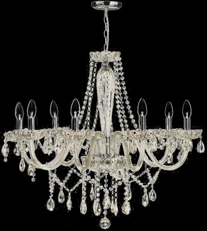 Elegant Crystal Chandelier PNG with transparent background