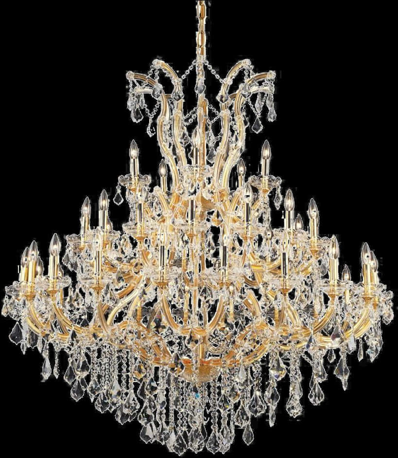 Elegant Crystal Chandelier PNG with transparent background