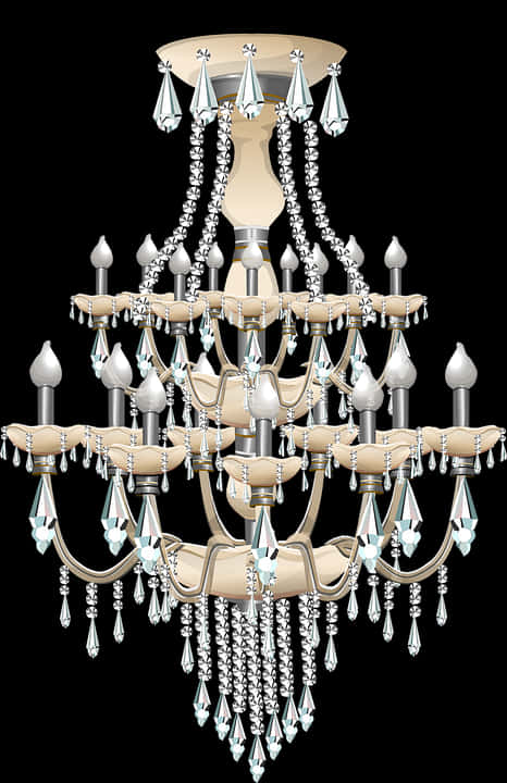 Elegant Crystal Chandelier Design PNG with transparent background