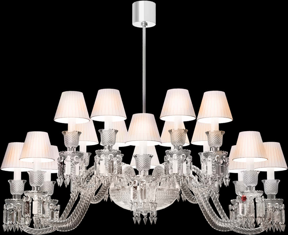 Elegant Crystal Chandelier Lighting PNG with transparent background