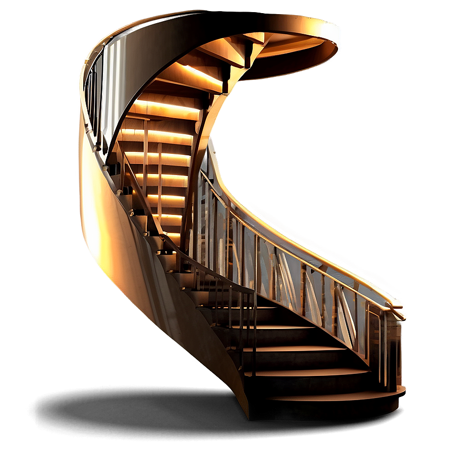 Elegant Curved Staircase Png Gry