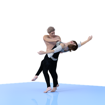Elegant Dance Pose Couple PNG with transparent background