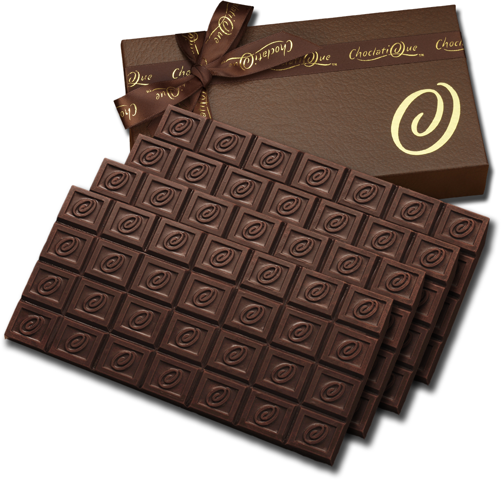 Elegant Dark Chocolate Bar PNG with transparent background