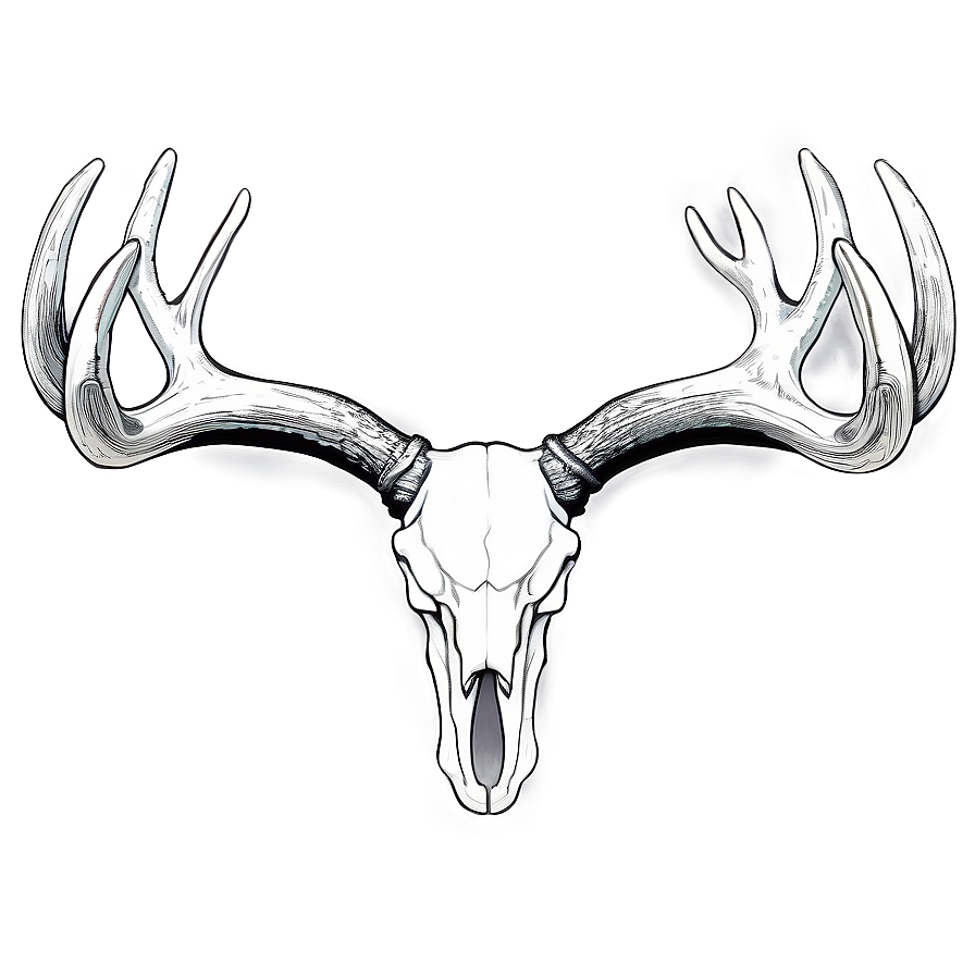 Elegant Deer Antler Outline Png 38