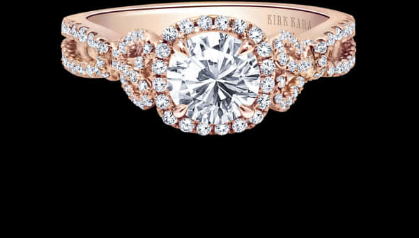 Pirouetta 18k Rose Gold Engagement Ring Geoffreys Diamonds - Designer Ring Diamond, HD Png Download PNG with transparent background