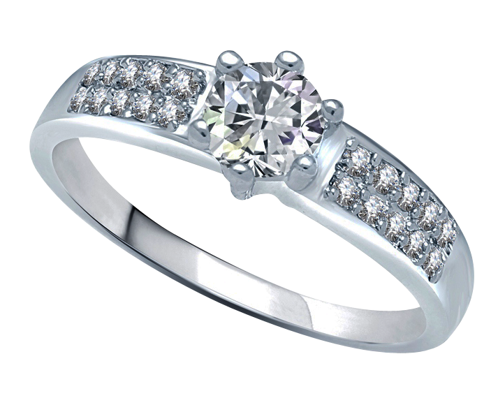 Elegant Diamond Engagement Ring PNG with transparent background