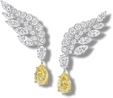 Eagle By Harry Winston, Yellow Diamond Drop Earrings - Pendant, HD Png Download PNG with transparent background