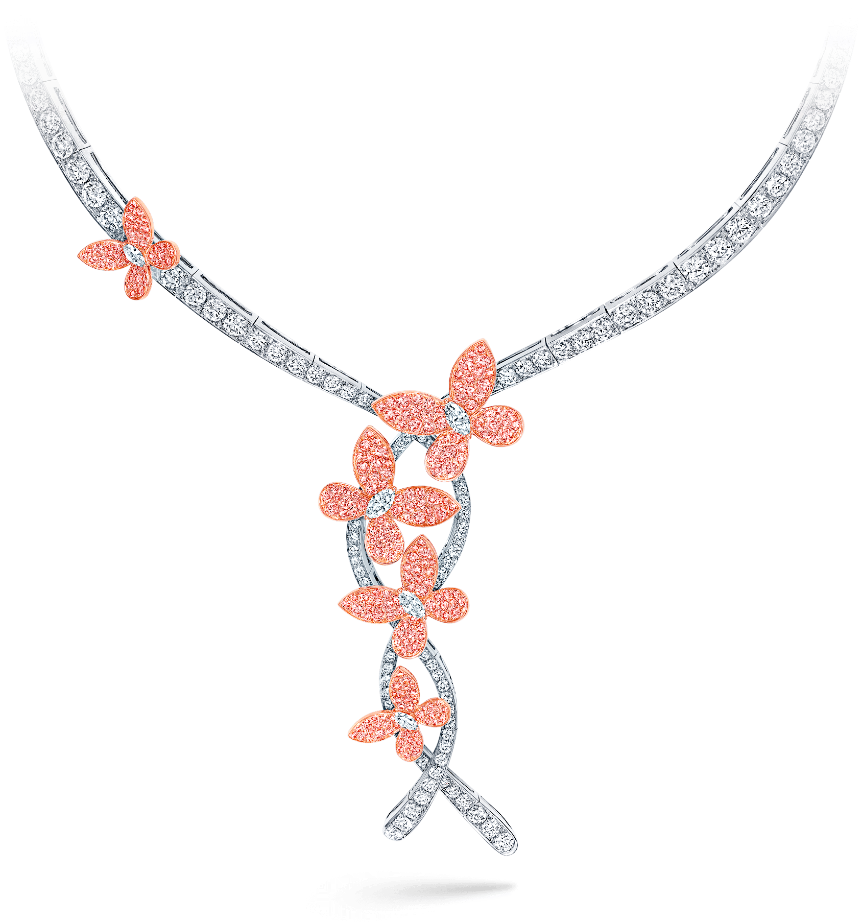 Elegant Diamond Floral Necklace