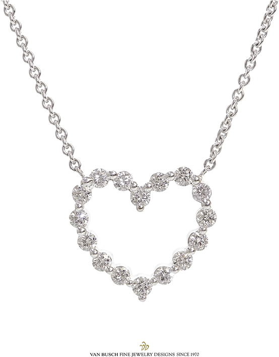 Elegant Diamond Heart Pendant Necklace