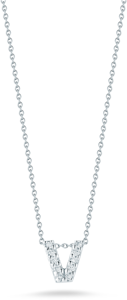 Elegant Diamond V Pendant Necklace