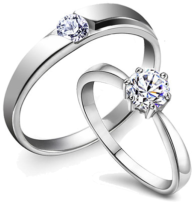 Elegant Diamond Wedding Rings Clipart