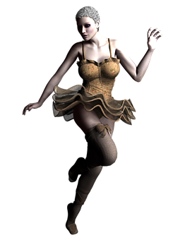 Elegant Digital Dancer Pose PNG image with a transparent background, free high-resolution download