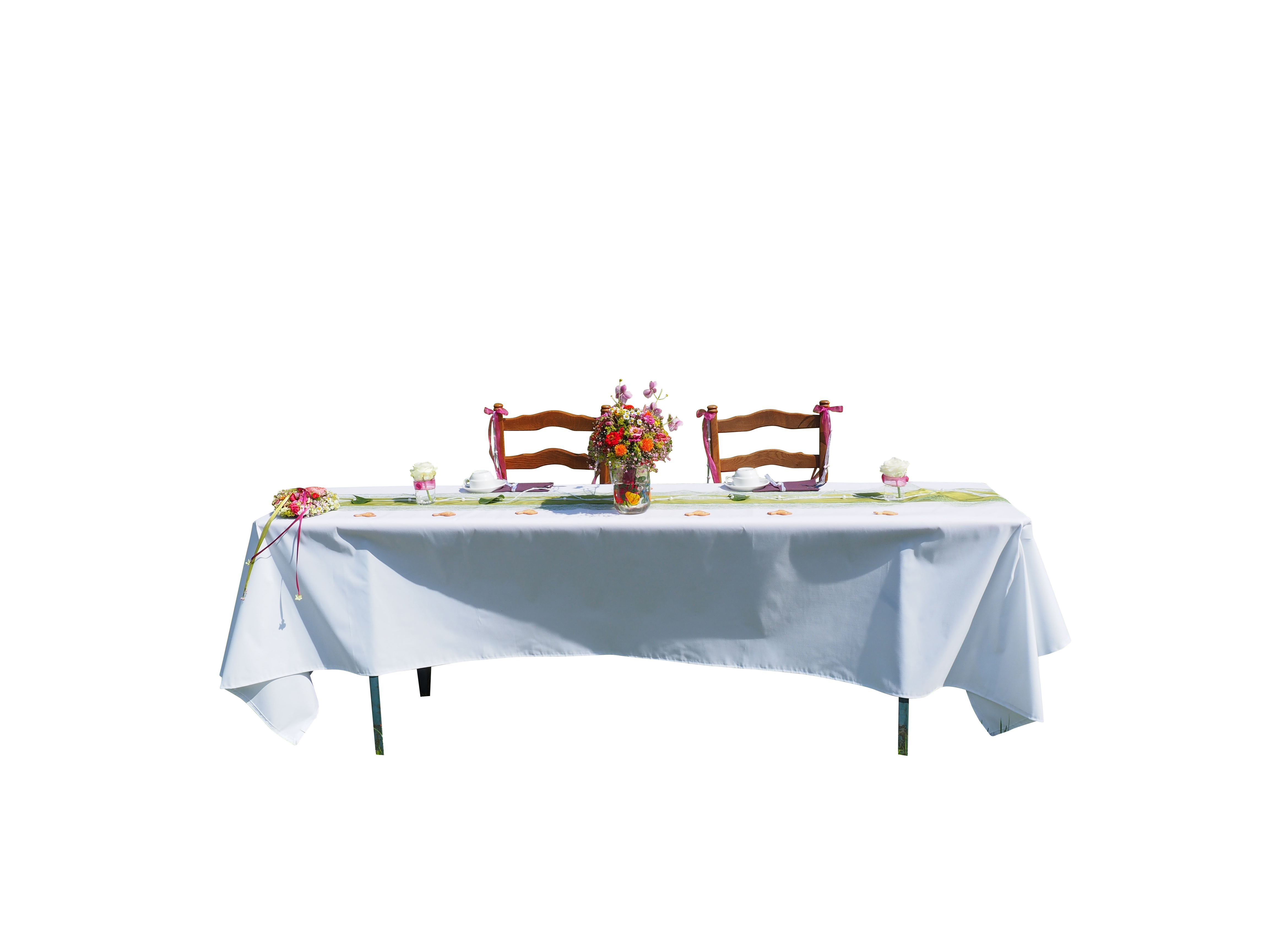 Elegant Dinner Table Setup PNG with transparent background