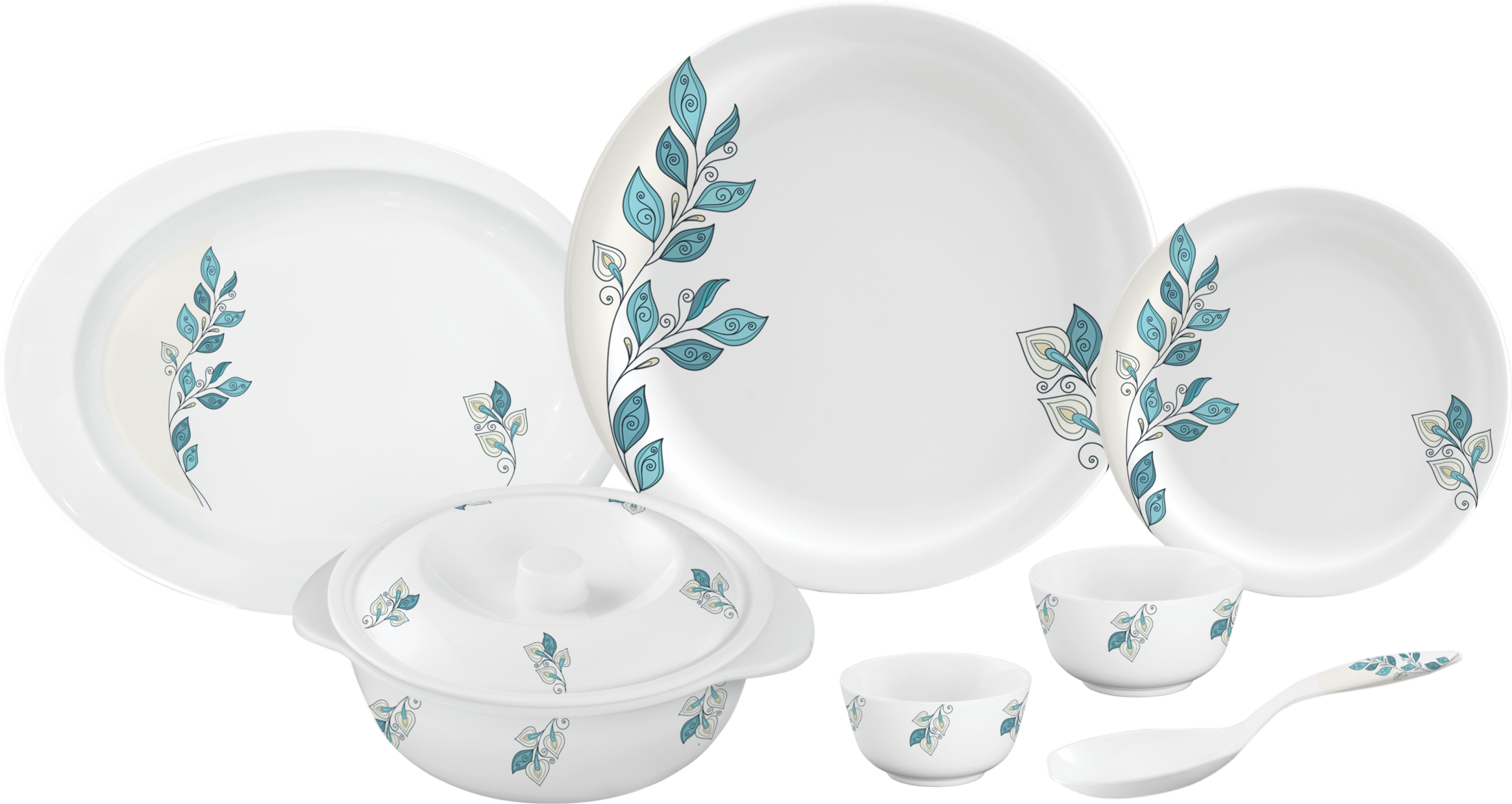 Elegant Dinnerware Setwith Floral Design