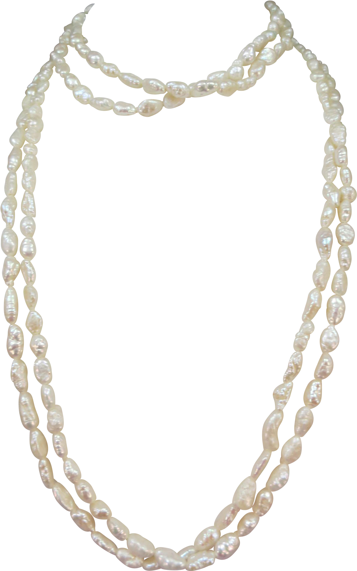 Vintage Fresh-water Pearls Necklace And Bracelet - Png Long Pearl Necklace, Transparent Png PNG with transparent background