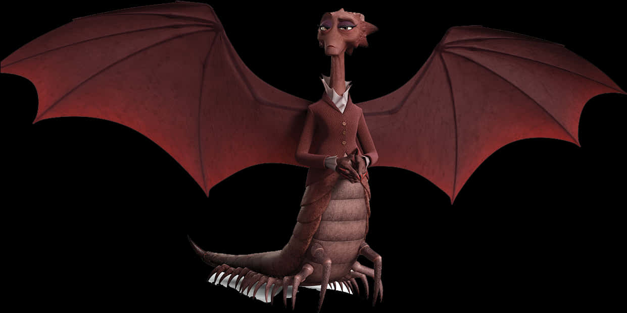 Elegant Dragon Cartoon Character PNG with transparent background